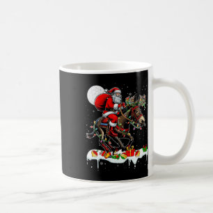 Santa Riding Mule Reindeer Julafton Farm Animal Lo Kaffemugg