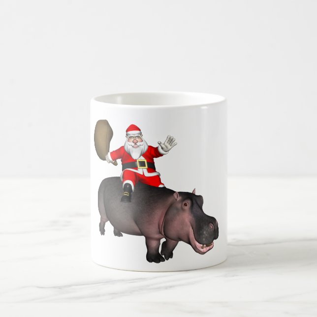 Santa Riding på Hippo Kaffemugg (Center)