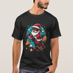 Santa Riding Platypus-jultema färg T Shirt