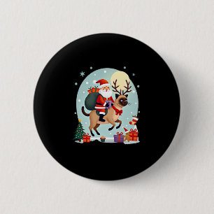 Santa Riding Reindeer Siamese Cat Julgran L Knapp