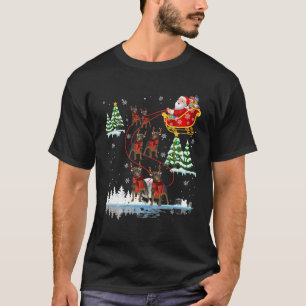 Santa Riding Rottweiler Reindeer jul Pajama T Shirt