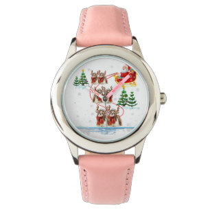 Santa Riding Shih Tzu Julgåva från renar Armbandsur