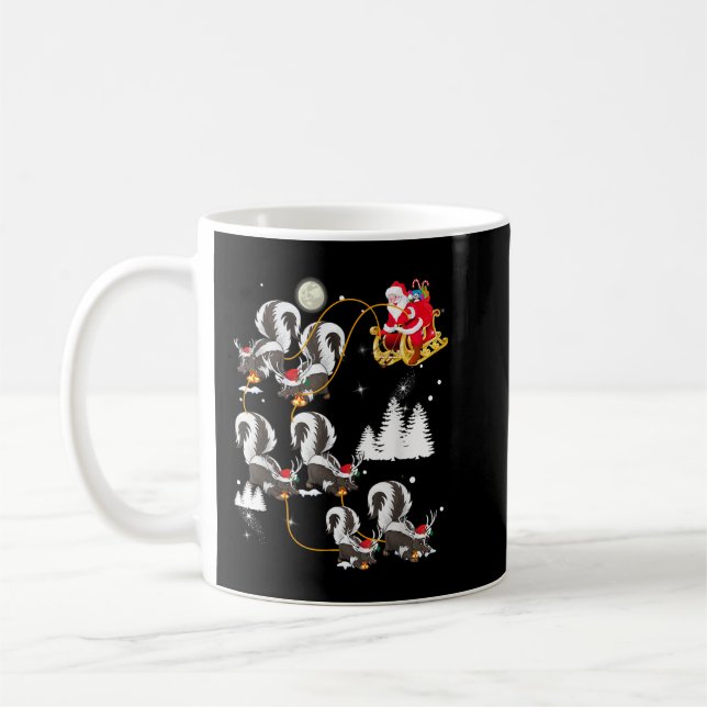 Santa Riding Skunk jul Kaffemugg (Vänster)