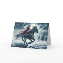 Santa Riding som Vinden julkort