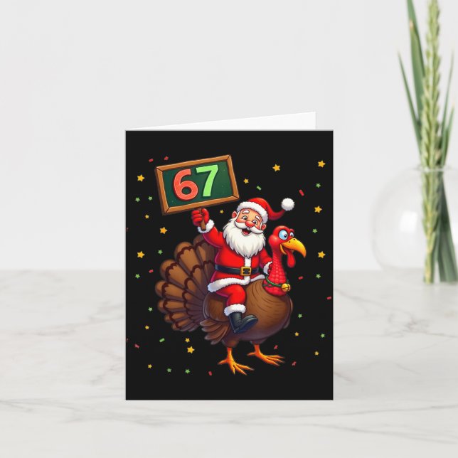 Santa Riding Turkey Take Number 67 Christmas &amp; Kort (Framsida)