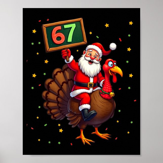 Santa Riding Turkey Take Number 67 Christmas &amp; Poster (Framsidan)