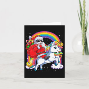 Santa Riding Unicorn Julafton Girls Women Ra Kort