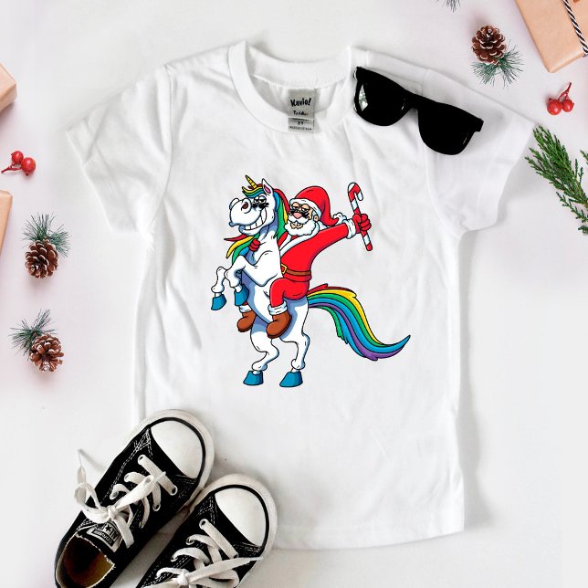 Santa Riding Unicorn Tshirt - julmajs T Shirt (Skapare uppladdad)