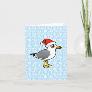 Santa Ring-buggad Gull Helgkort