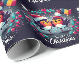Santa Robins som innehar den rumänska Flagga Presentpapper