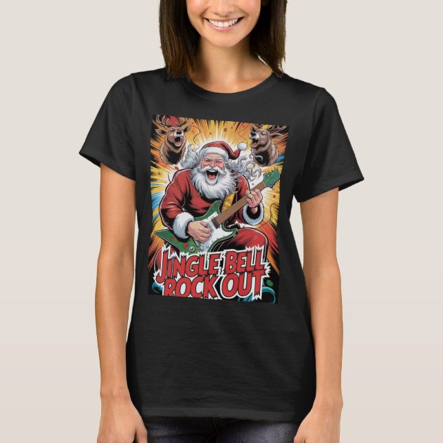  Santa Rock Star T Shirt (Framsida)