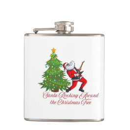 Santa Rocking runt Julgran på en Fickplunta