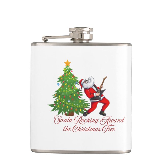 Santa Rocking runt Julgran på en Fickplunta (Framsidan)