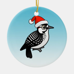 Santa Röd-cockaded hackspettjul Julgransprydnad Keramik