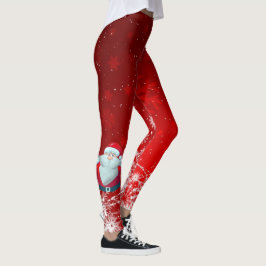 Santa röd damasker leggings