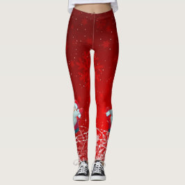 Santa röd damasker leggings