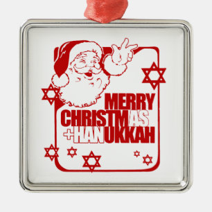 Santa röda Christmukkah Julgransprydnad Metall