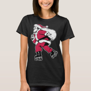 Santa Roller Skate jul Pajama-julskat T Shirt