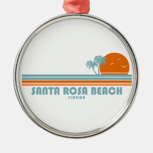 Santa Rosa Beach Florida Sol Handflatan Träd Julgransprydnad Metall