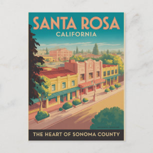 Santa Rosa California Helg Vykort