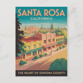 Santa Rosa California Helg Vykort