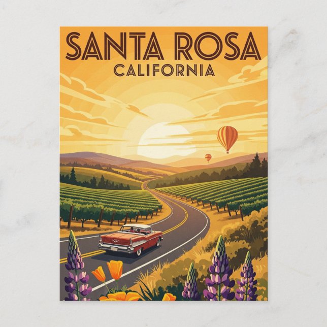 Santa Rosa California Travel Vykort (Framsida)