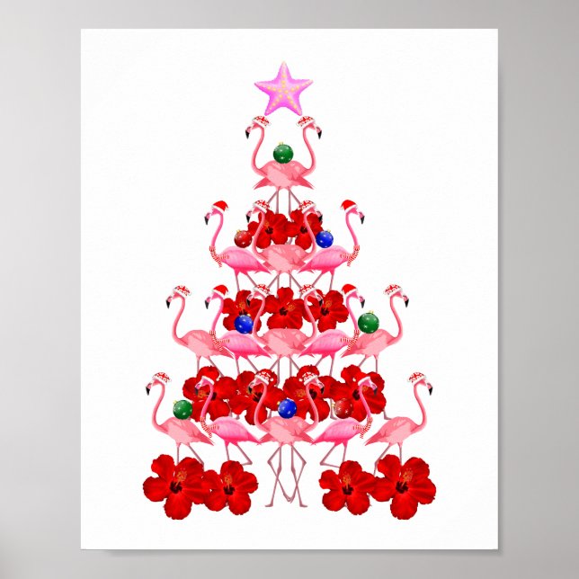 Santa Rosa Flamingo Julgran Poster (Framsidan)