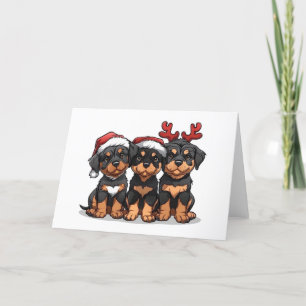 Santa Rottweiler Hund Santa Helgkort