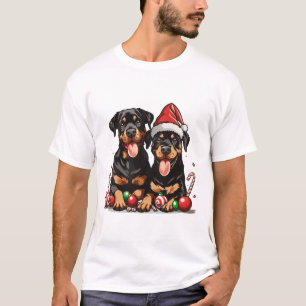 Santa Rottweiler Hund Santa T Shirt