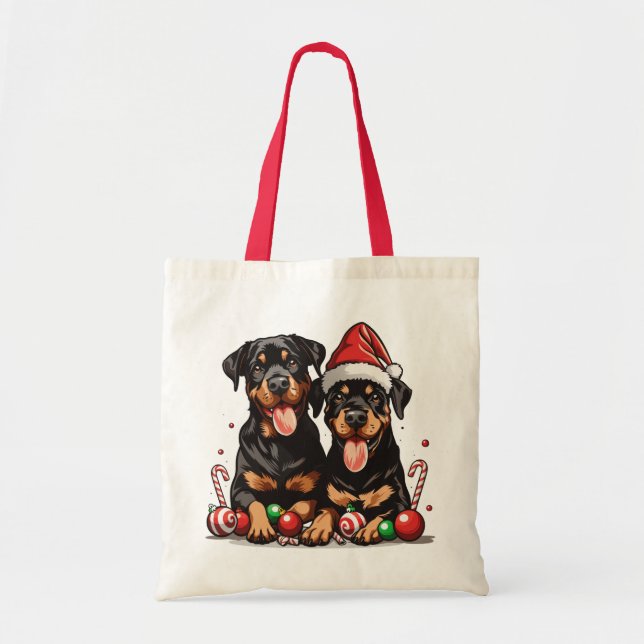 Santa Rottweiler Hund Santa Tygkasse (Framsidan)