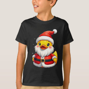 Santa Rubber Anka Cute jul-Helgdag T Shirt