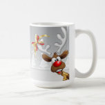 Santa & Rudolf Tecknad Mugg<br><div class="desc">En fantastisk jul mugg i Jultomten och Rudolph som går runt hörnet. Designad av Evco Studio.</div>