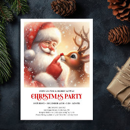 Santa Rudolph Festive Family Christmas Invite Inbjudningar