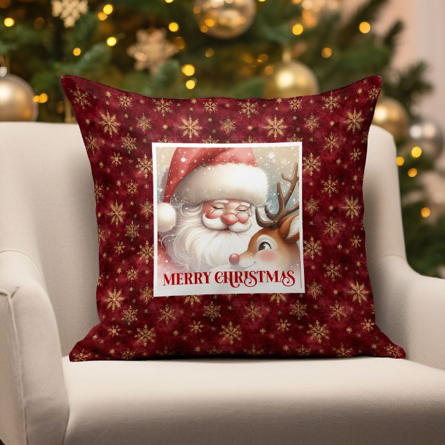 Santa Rudolph Festive Xmas Pillow Winter Wonderlan Kudde (Santa Rudolph Festive Xmas Pillow Winter Wonderland)