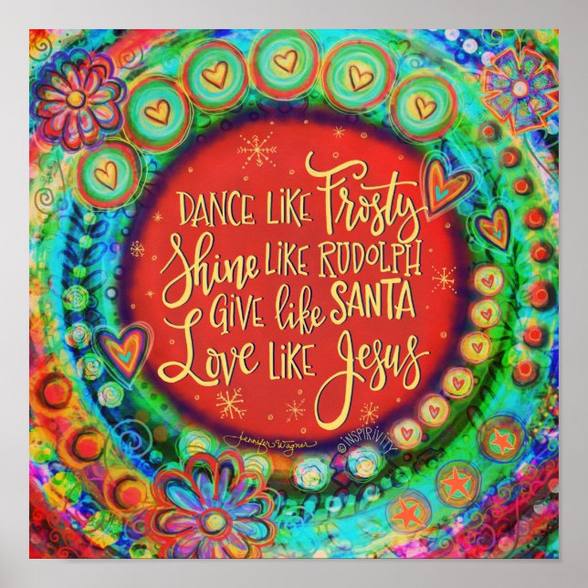 Santa Rudolph Frosty Jesus Julinspirio Poster (Framsidan)