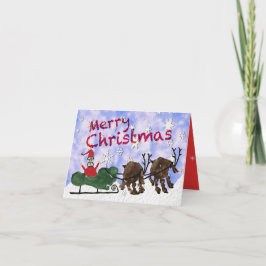 Santa & Rudolph God jul Helgkort