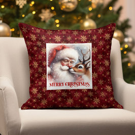 Santa Rudolph Joyous Christmas Pillow Festive Vibe Kudde