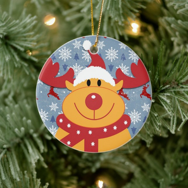 SANTA RUDOLPH JULAFTON JULGRANSPRYDNAD KERAMIK (Träd)