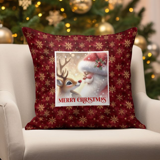 Santa Rudolph julkudde Festive Vinter kul  Kudde (Santa Rudolph Christmas Pillow Festive Winter Fun )