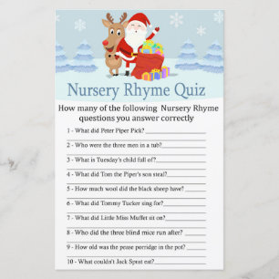 Santa, Rudolph Nursery Rhyme Quiz barnkalaslek