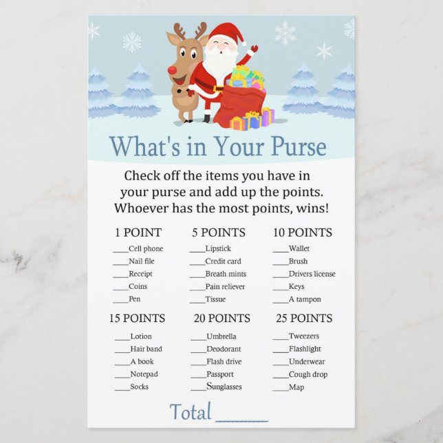 Santa, Rudolph What's in your purse match (Framsida)