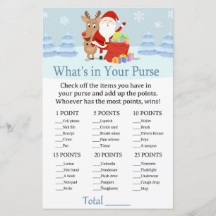 Santa, Rudolph What's in your purse match