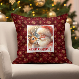 Santa Rudolph Xmas Pillow Merry Christmas Classic  Kudde