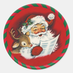 Santa & Rudy Vintage Stickers Runt Klistermärke