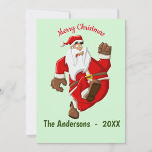 Santa Running jul Monogram Inbjudningar