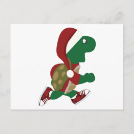 Santa Running Turtle Helg Vykort