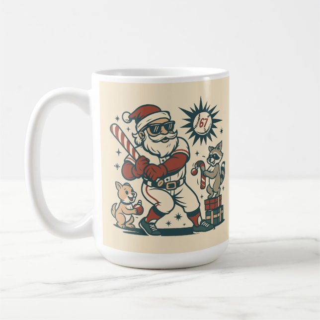 Santa’s 67 Christmas Baseball Meme Kaffemugg (Vänster)