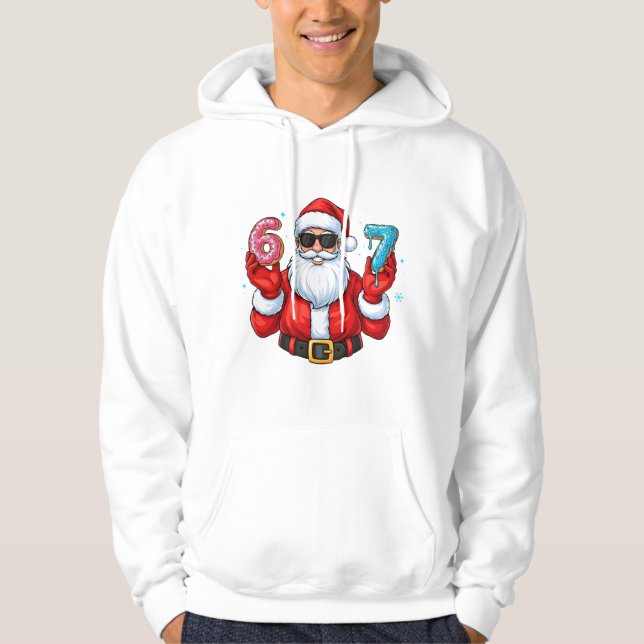 Santa’s 6 & 7 Donut Party Hoodie (Framsida)