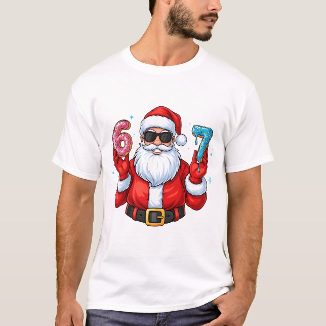 Santa’s 6 & 7 Donut Party T Shirt (Framsida)