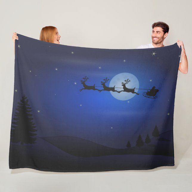 SANTA S är på HIS WAY Fleecefilt (På plats)